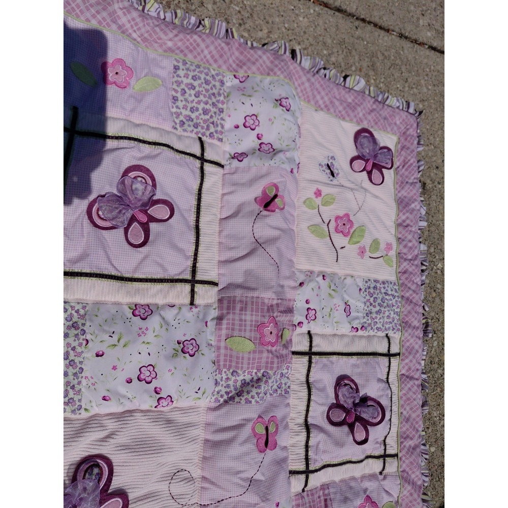 Cocalo Baby Crib Quilt Lavender Butterfly Sugar Plum